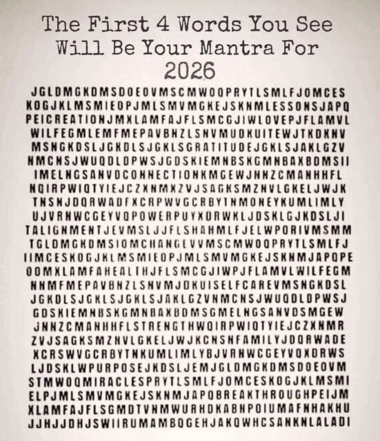 4 słowa (tyljo in English), które jako pierwsze dostrzeżesz,  będą Twoimi hasłami przewodnimi w 2026 roku 😉✨✨
Co znalazłaś?
.
Wróżba na nowy rok
Przepowiednia i zagadka